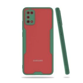 Alan Şanslı Samsung Galaxy A02S Platin Silikon Yeşil Cep Telefonu Kılıfı