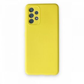 Alan Şanslı Samsung Galaxy A13 4G Nano İçi Kadife Silikon Sarı Kılıf