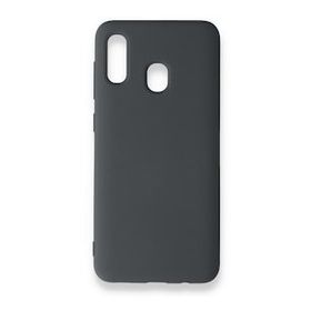 Alan Şanslı Samsung Galaxy A20 Nano İçi Kadife Silikon Gri Kılıf