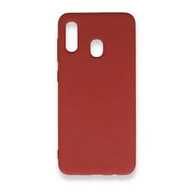 Alan Şanslı Samsung Galaxy A20 Nano İçi Kadife Silikon Kırmızı Kılıf