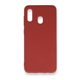 Alan Şanslı Samsung Galaxy A20 Nano İçi Kadife Silikon Kırmızı Kılıf