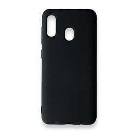 Alan Şanslı Samsung Galaxy A20 Nano İçi Kadife Silikon Siyah Kılıf