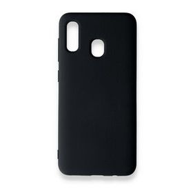 Alan Şanslı Samsung Galaxy A20 Nano İçi Kadife Silikon Siyah Kılıf