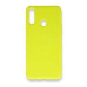 Alan Şanslı Samsung Galaxy A20S Nano İçi Kadife Silikon Sarı Kılıf