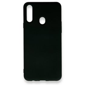 Alan Şanslı Samsung Galaxy A20S Nano İçi Kadife Silikon Siyah Kılıf