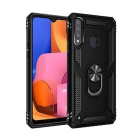 Alan Şanslı Samsung Galaxy A20S Sofya Yüzüklü Silikon Kapak Siyah Kılıf