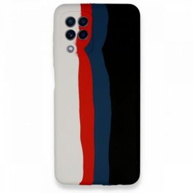 Alan Şanslı Samsung Galaxy A22 Ebruli Lansman Silikon Beyaz Siyah Kılıf