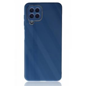 Alan Şanslı Samsung Galaxy A22 Glass Kapak Mavi Kılıf