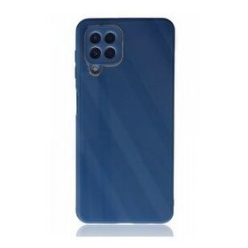 Alan Şanslı Samsung Galaxy A22 Glass Kapak Mavi Kılıf