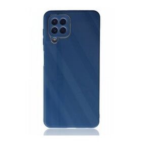 Alan Şanslı Samsung Galaxy A22 Glass Kapak Mavi Kılıf