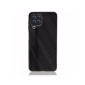 Alan Şanslı Samsung Galaxy A22 Glass Kapak Siyah Kılıf