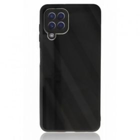 Alan Şanslı Samsung Galaxy A22 Glass Kapak Siyah Kılıf