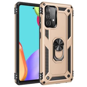 Alan Şanslı Samsung Galaxy A52 Sofya Yüzüklü Silikon Kapak Gold Kılıf