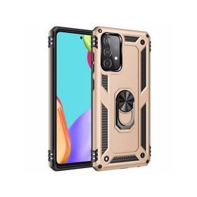 Alan Şanslı Samsung Galaxy A52 Sofya Yüzüklü Silikon Kapak Gold Kılıf