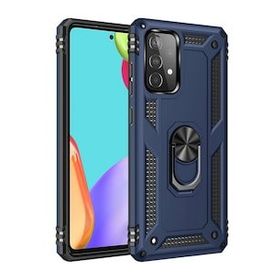 Alan Şanslı Samsung Galaxy A52 Sofya Yüzüklü Silikon Kapak Lacivert Kılıf