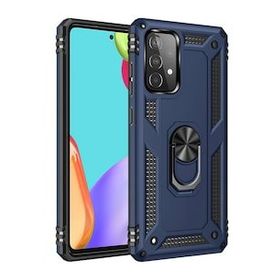 Alan Şanslı Samsung Galaxy A52 Sofya Yüzüklü Silikon Kapak Lacivert Kılıf