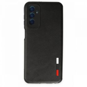 Alan Şanslı Samsung Galaxy M13 Loop Deri Silikon Siyah Kılıf
