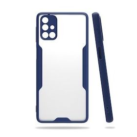 Alan Şanslı Samsung Galaxy M31S Platin Silikon Lacivert Cep Telefonu Kılıfı