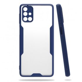 Alan Şanslı Samsung Galaxy M31S Platin Silikon Lacivert Cep Telefonu Kılıfı