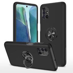Alan Şanslı Samsung Galaxy M51 Elit Yüzüklü Kapak Siyah Kılıf