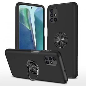 Alan Şanslı Samsung Galaxy M51 Elit Yüzüklü Kapak Siyah Kılıf