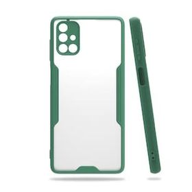 Alan Şanslı Samsung Galaxy M51 Platin Silikon Yeşil Cep Telefonu Kılıfı