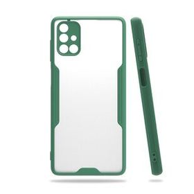 Alan Şanslı Samsung Galaxy M51 Platin Silikon Yeşil Cep Telefonu Kılıfı