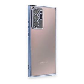Alan Şanslı Samsung Galaxy Note 20 Ultra Razer Lensli Silikon Açık Mavi Cep Telefonu Kılıfı