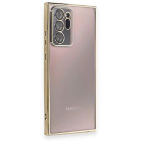 Alan Şanslı Samsung Galaxy Note 20 Ultra Razer Lensli Silikon Gold Cep Telefonu Kılıfı