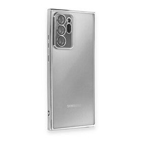 Alan Şanslı Samsung Galaxy Note 20 Ultra Razer Lensli Silikon Gümüş Cep Telefonu Kılıfı
