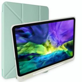 Alan Şanslı Samsung Galaxy P610 Tab S6 Lite 10.4 Kalemlikli Mars Açık Yeşil Tablet Kılıfı