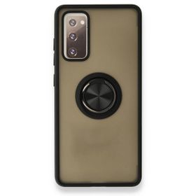Alan Şanslı Samsung Galaxy S20 FE Montreal Yüzüklü Silikon Kapak Siyah Cep Telefonu Kılıfı