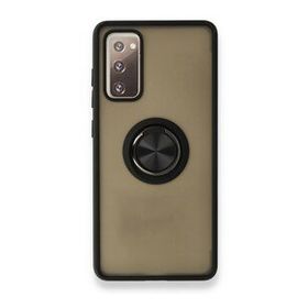 Alan Şanslı Samsung Galaxy S20 FE Montreal Yüzüklü Silikon Kapak Siyah Cep Telefonu Kılıfı