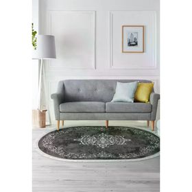 Alanur Home Alanur Star Kaymaz Pamuk Tabanlı Saçaklı Dijital Siyah 80x120 cm Salon Halı