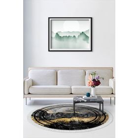 Alanur Home Alanur Star Pamuk Tabanlı Saçaklı Dijital Sari Renkli 80x120 cm Salon Halı