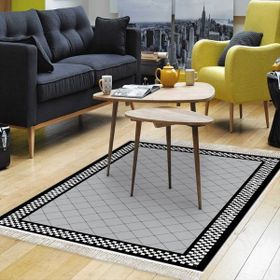 Alanur Home Alanur Trend Kaymaz Dod Tabanlı Saçaklı Dijital Gri 80x150 cm Salon Halı