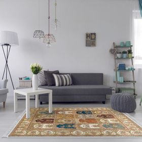 Alanur Home Alanur Trend Kaymaz Dod Tabanlı Saçaklı Dijital Multi Renkli 80x150 cm Salon Halı
