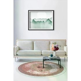 Alanur Home Alanur Trend Kaymaz Dod Tabanlı Saçaklı Dijital Pudra 80x150 cm Salon Halı