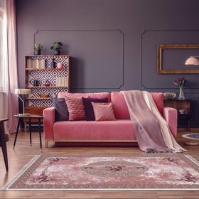 Alanur Home Alanur Trend Kaymaz Dod Tabanlı Saçaklı Dijital Pudra 80x150 cm Salon Halı