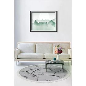Alanur Home Alanur Trend Keçe Tabanlı Saçaklı Dijital Gold Renkli 80x120 cm Salon Halı