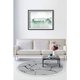 Alanur Home Alanur Trend Keçe Tabanlı Saçaklı Dijital Gold Renkli 80x120 cm Salon Halı