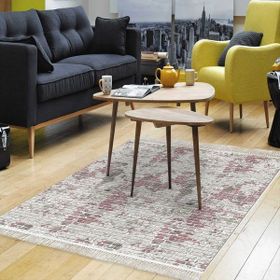 Alanur Home Alanur Trend Keçe Tabanlı Saçaklı Dijital Pudra 80x150 cm Salon Halı