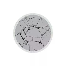 Alanur Home Alanur Yıldız Kaymaz Deri Tabanlı Saçaklı Dijital Yuvarlak Gri 100x100 cm Salon Halı