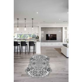 Alanur Home Karanfil Lazer Kesim Kaymaz Taban Dijital Baskı Renkli 80x150 cm Salon Halı