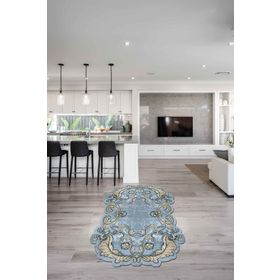 Alanur Home Karanfil Lazer Kesim Kaymaz Taban Dijital Baskı Renkli 80x150 cm Salon Halı