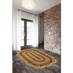 Alanur Home Lilyum Lazer Kesim Kaymaz Taban Dijital Baskı Mavi 80x150 cm Salon Halı
