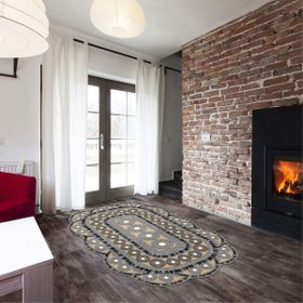 Alanur Home Manolya Lazer Kesim Kaymaz Taban Dijital Baskı Gri 80x150 cm Salon Halı