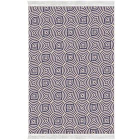 Alanur Home Star Kaymaz Pamuk Tabanlı Saçaklı Bej Dijital Baskı Halı