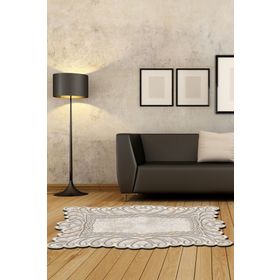 Alanur Home Yıldız Lazer Kesim Kaymaz Taban Dijital Baskı Mavi 80x150 cm Salon Halı