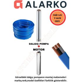 Alarko 4SD10-14 3 HP 50 m Kablolu Takım Trifaze Dalgıç Pompa